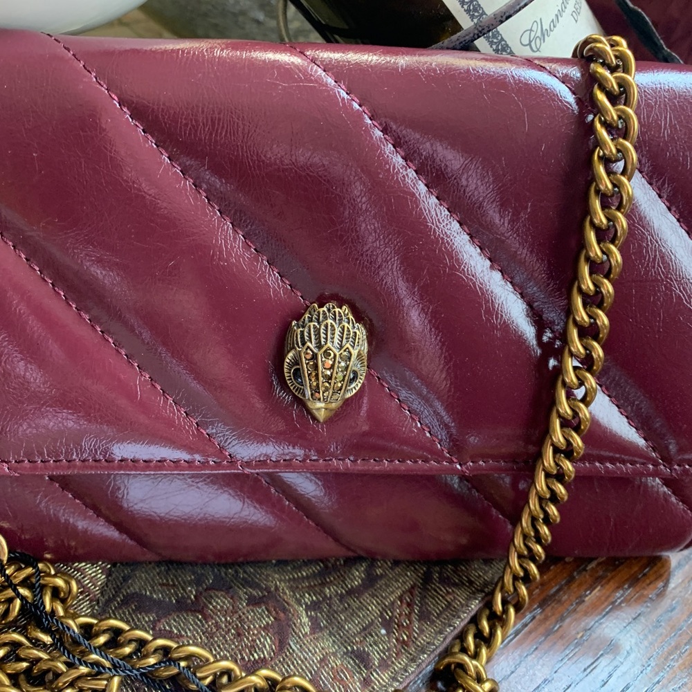 Authentic KURT GEIGER LONDON Quilted leather flap chain Crosby/Clutch - Picture 4 of 12